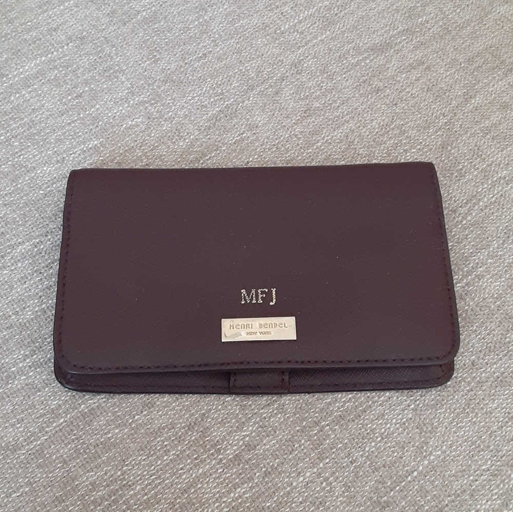 Henri Bendel Burgundy leather Bifold wallet